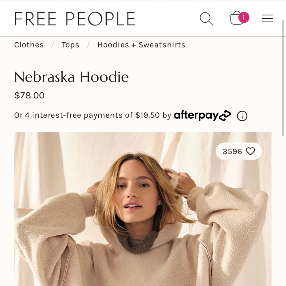 FREE PEOPLE Cropped hoodie